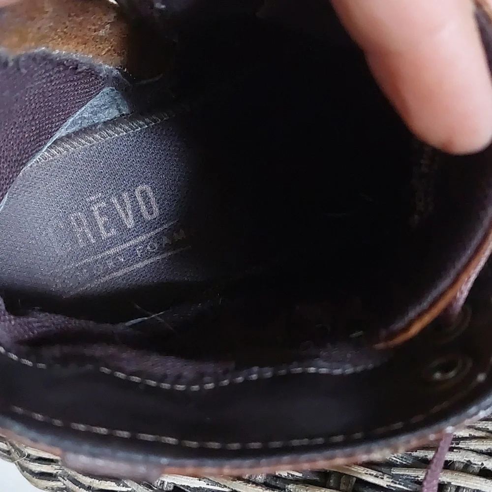 Crevo Men's Brown Leather Lace-Up Side-Zip Boots